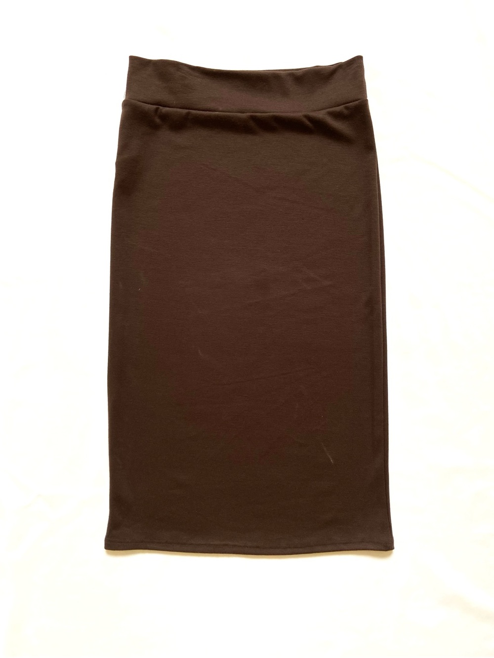 Azules Chocolate Brown Bodycon Midi Skirt Size S Y2K 90s Downtown Girl Stretch
